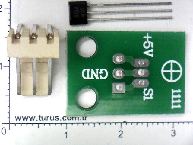 SS3144  Hall Effect Sensor + Pcb + Konnektör