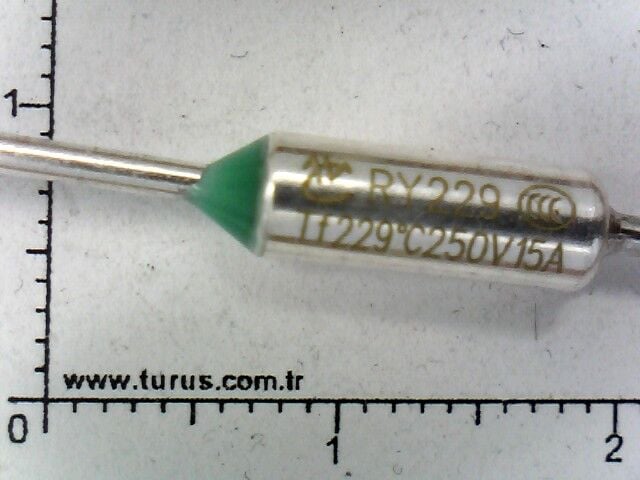 229 Derece 250 Volt 15 Amper Termal Sigorta (RY229)