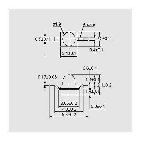 95-21SURC/S530-A2/TR7  Hyper Red Round Led 1,9mm