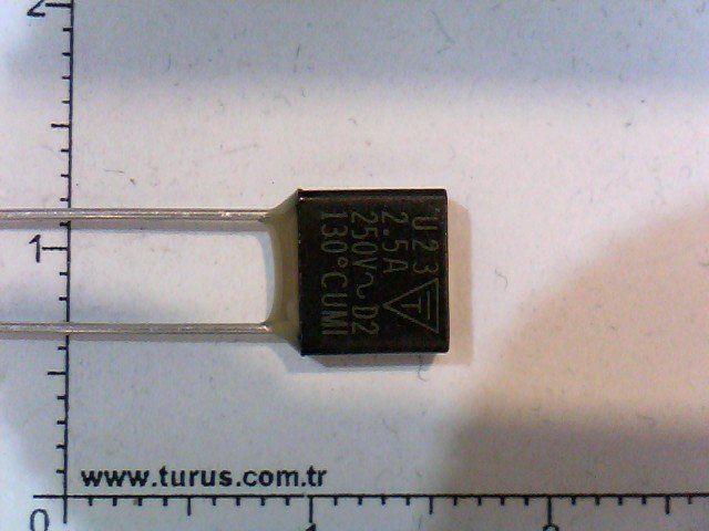 130°C 2,5 Amper 250 Volt Termal Sigorta (U23 Thermal Cutoff)